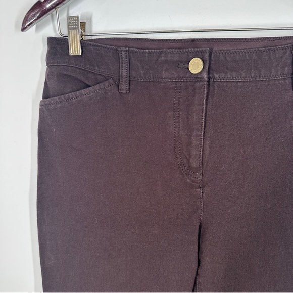 Chicos So Slimming Brown Straight Leg Pants Size 1.5 10 Denim - Picture 2 of 4